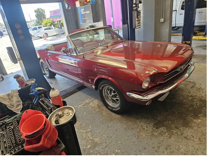 1957 Ford Thunderbird powder blue at Tim Brittain's shop Vero Beach FL